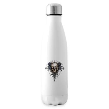 Gothic Art Print with Skull and Roses - Insulated Water Bottle - white - Right