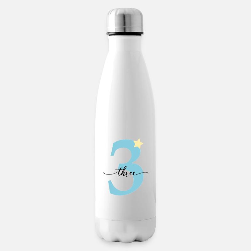 3rd birthday three years - Insulated Water Bottle - white