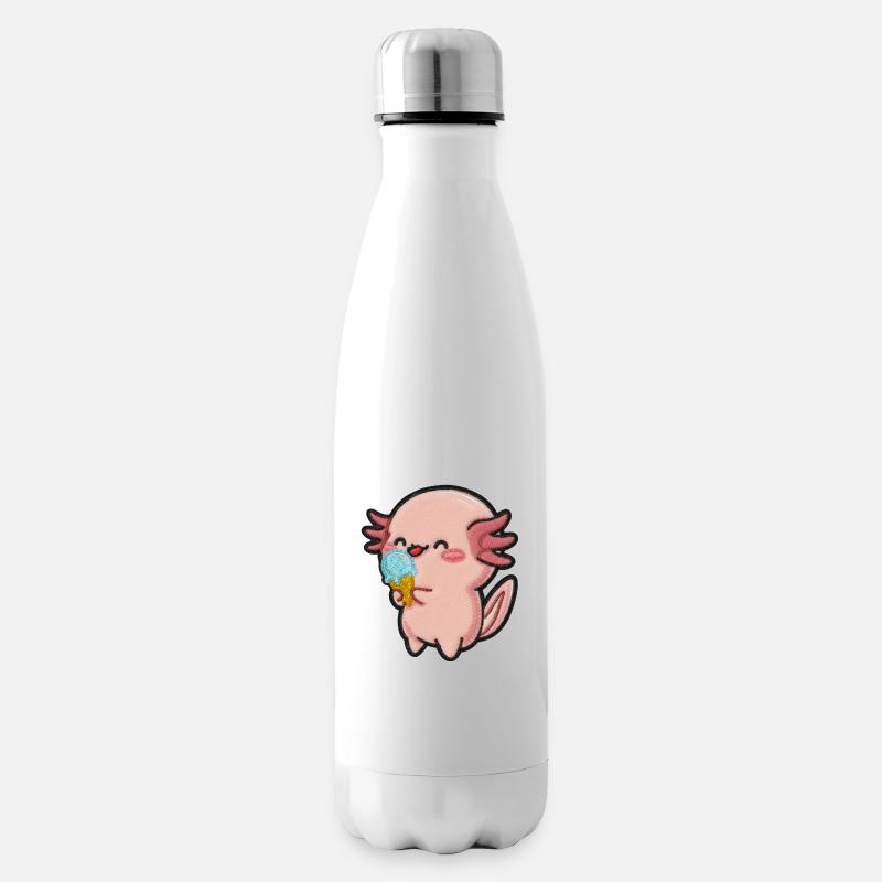 Kleiner Axolotl Eiscreme Spaß - Isolierflasche - Weiß
