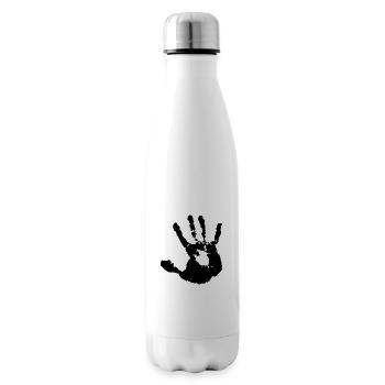 Encre d’impression à la main empreinte de main non interdite ne pas - Bouteille isotherme - blanc - Droite