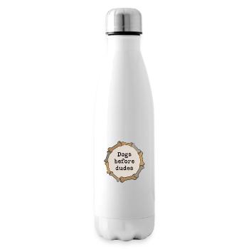 Dogs before dudes - Insulated Water Bottle - white - Right