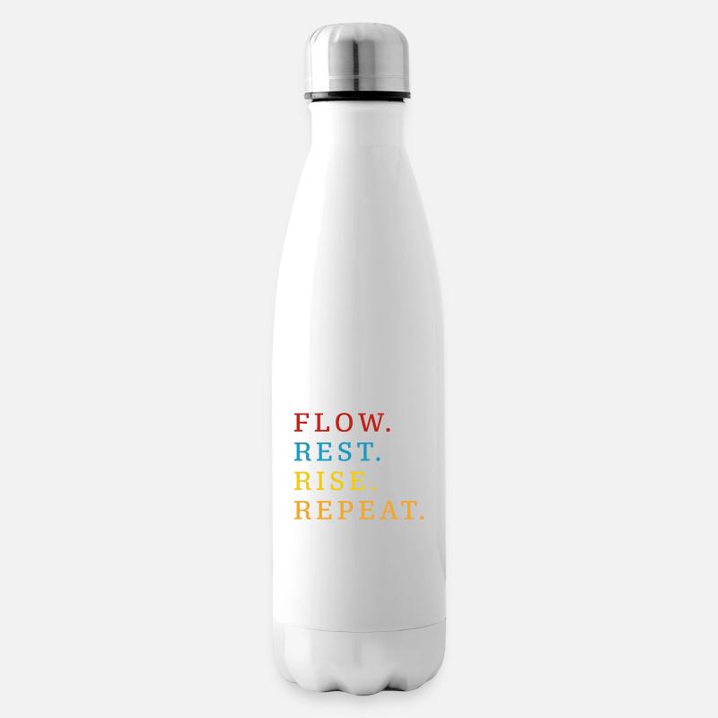 Flow Rest Rise Repeat - Insulated Water Bottle - white