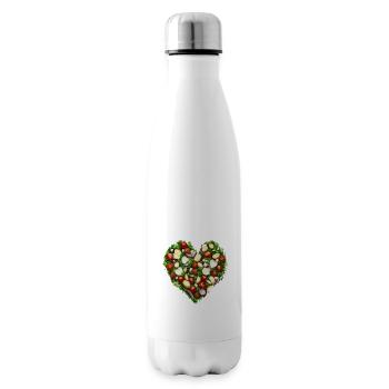 Coeur de légume, Légume, Coeur, Laitue, Tomates - Bouteille isotherme - blanc - Droite