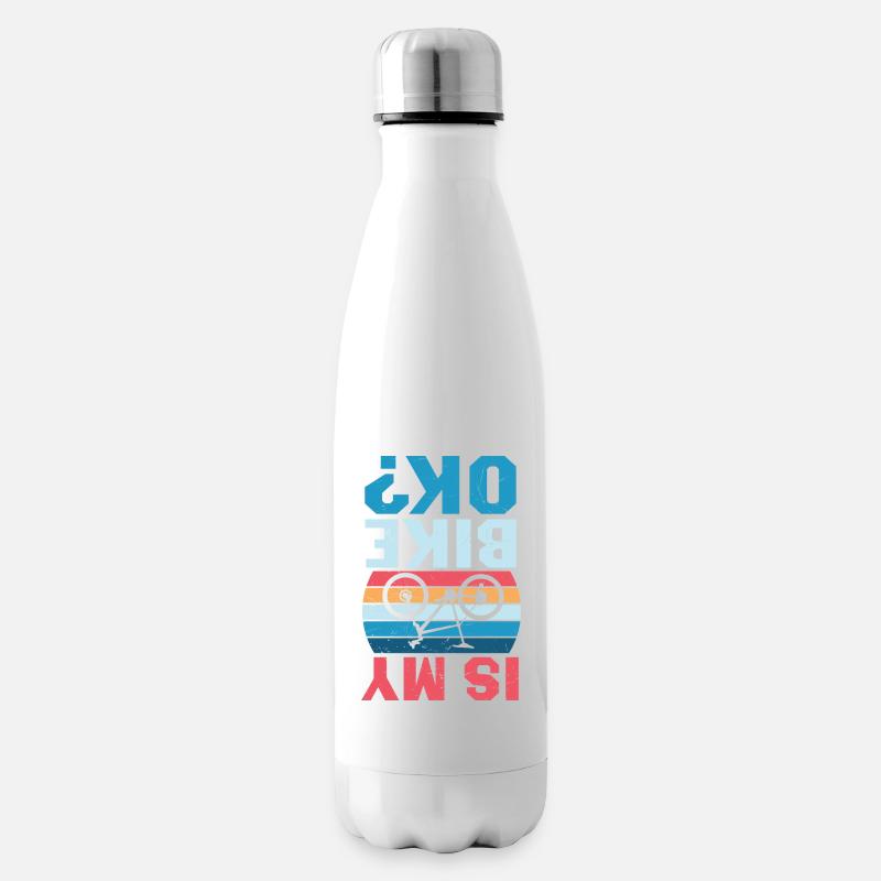 Cyclisme Vélo Cycliste VTT Slogan Design - Bouteille isotherme - blanc