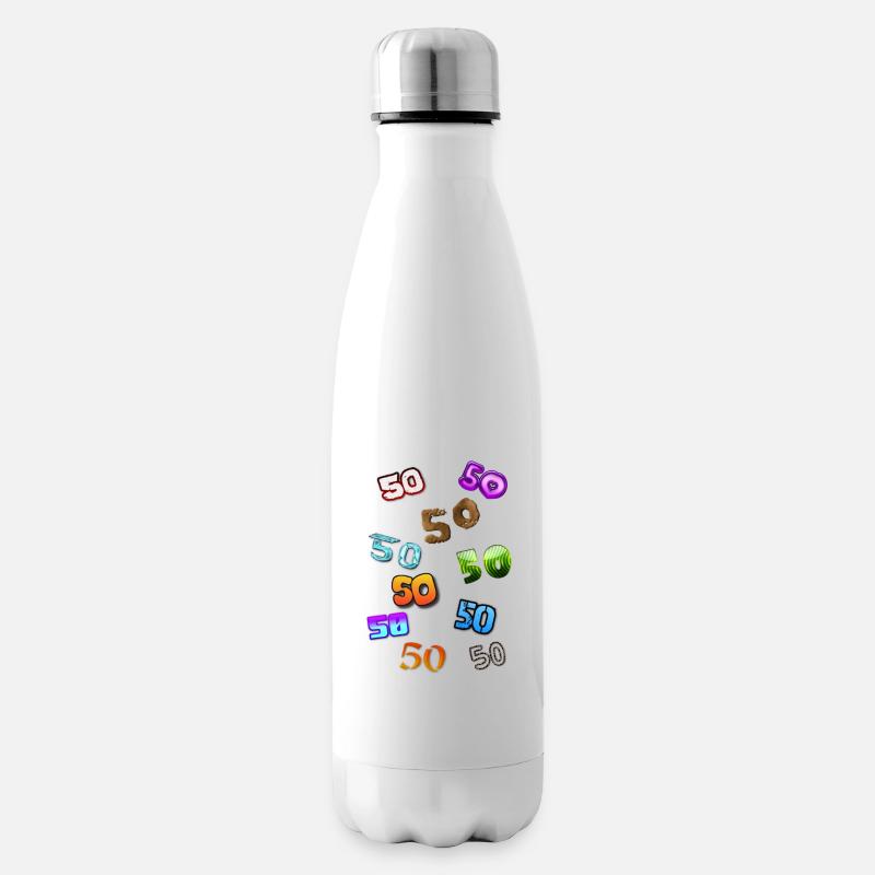 50. Geburtstag, 50. Geburtstag, 50. Geburtstag - Isolierflasche - Weiß