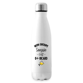 Mon groupe sanguin c'est O+ Pastis - Bouteille isotherme - blanc - Droite