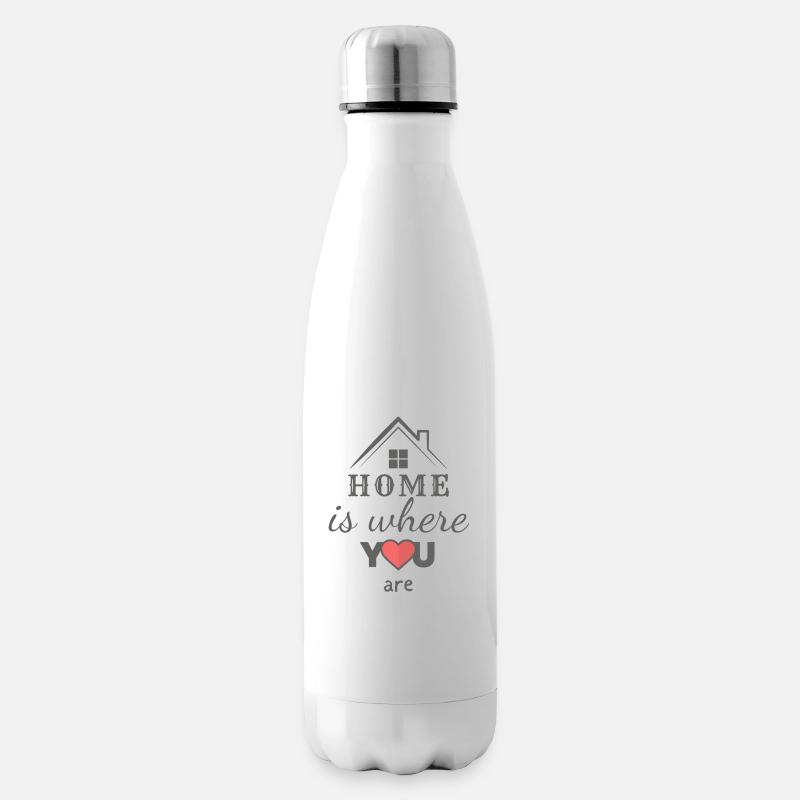 À la maison avec le cœur - Bouteille isotherme - blanc