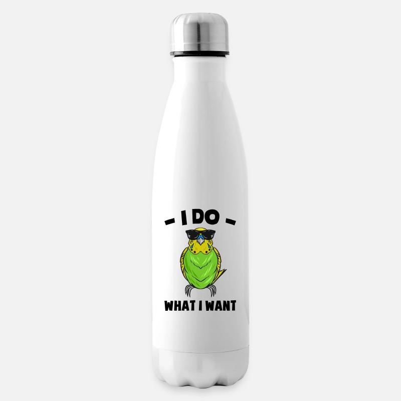 Wellensittich - Isolierflasche - Weiß