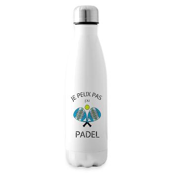 je peux pas j'ai padel - Bouteille isotherme - blanc - Droite