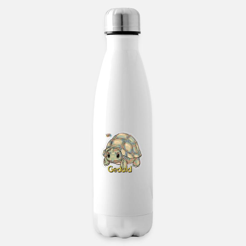 Werte mit Tieren: Geduld - Isolierflasche - Weiß