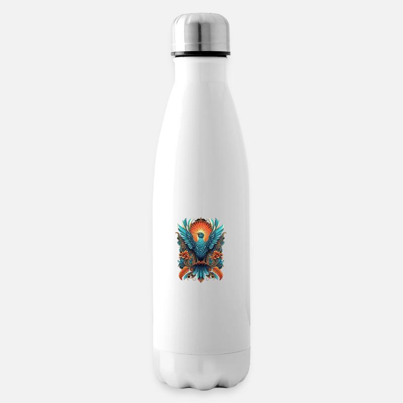 Bunter Paradiesvogel - Isolierflasche - Weiß