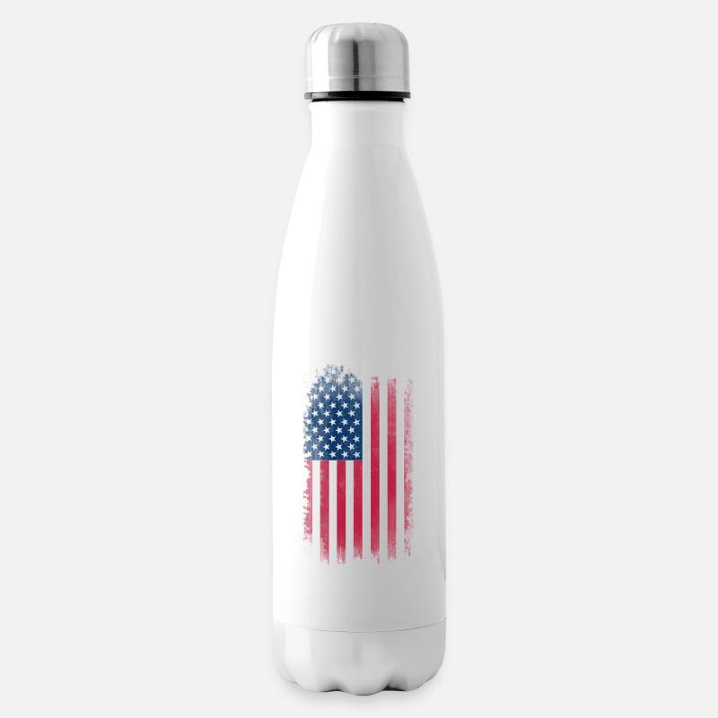 Eroded USA Flag - Isolierflasche - Weiß