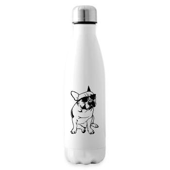 Le Bouledogue Français au soleil - Bouteille isotherme - blanc - Droite