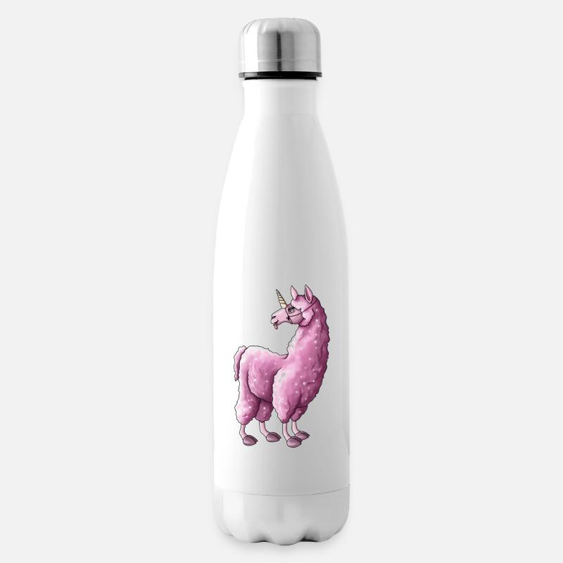 Pinkes Lama llama Einhorn Illustration - Isolierflasche - Weiß
