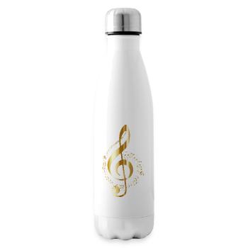 goldender Notenschlüssel - Isolierflasche - Weiß - Rechts