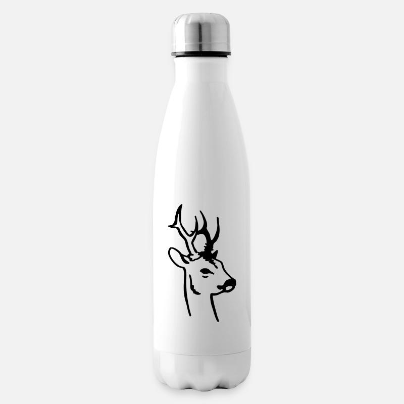 Tête de chevreuil - Bouteille isotherme - blanc