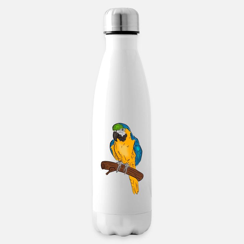 Papagei - Isolierflasche - Weiß