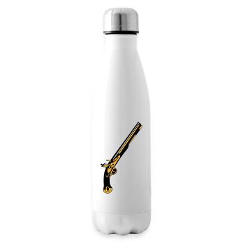 old revolver pistol flings weapon - Insulated Water Bottle - white - Right