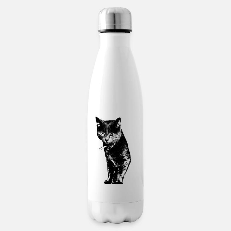 Katze Katzenshirt Geschenk - Isolierflasche - Weiß