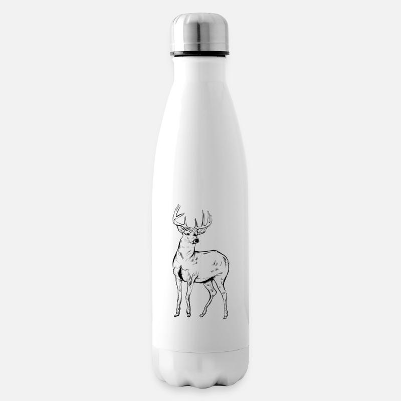 Hirsch - Isolierflasche - Weiß