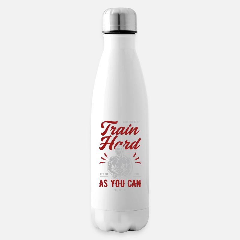 Train Hard - Isolierflasche - Weiß
