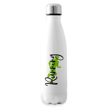 Running Sport Fitness Run Jogging Runners Jogger - Insulated Water Bottle - white - Right