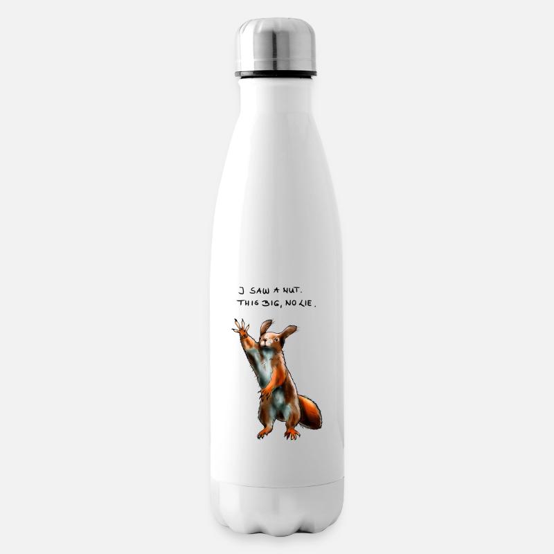 Lustiges Hochstapler Eichhörnchen - Isolierflasche - Weiß