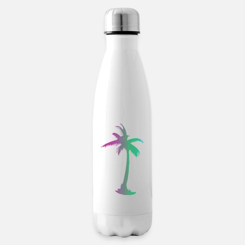 Tropical Beach Paradise Palm Rainbow 9 - Bouteille isotherme - blanc