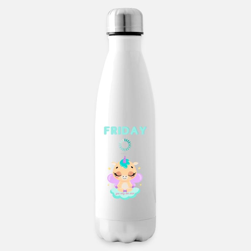 Friday loading, you only live once,Weekend - Isolierflasche - Weiß
