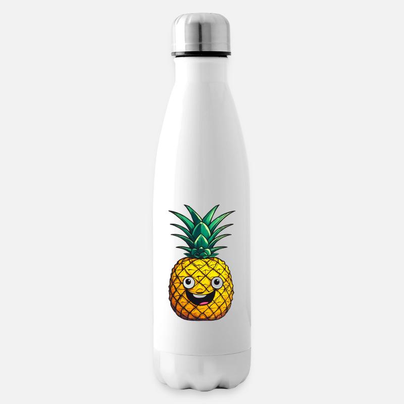 Ananas Glückliche Ananas - Isolierflasche - Weiß