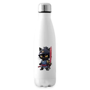 Ninja Cat - Samurai Kitten - Insulated Water Bottle - white - Right