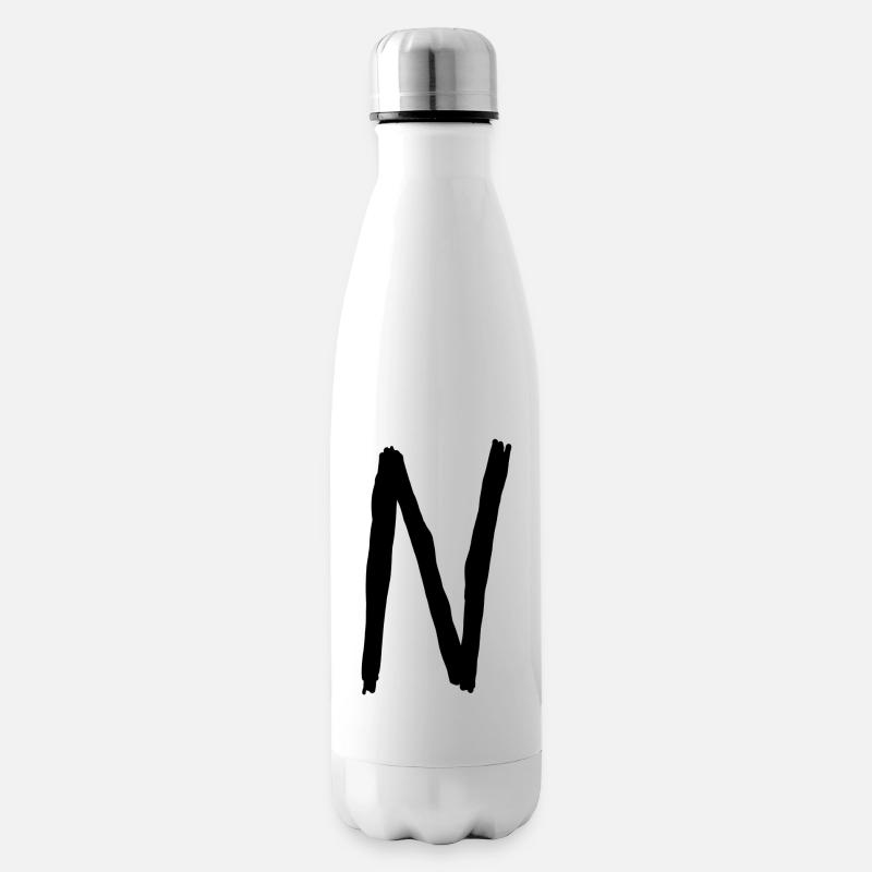 Buchstaben N - Isolierflasche - Weiß