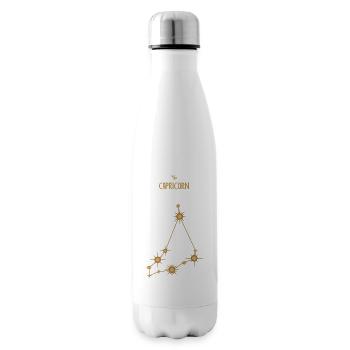 Capricorne Signe du zodiaque Constellation d’étoiles Doré - Bouteille isotherme - blanc - Droite