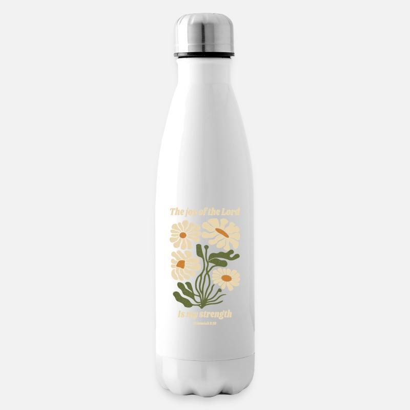 La joie du Seigneur est ma force fleurit - Bouteille isotherme - blanc