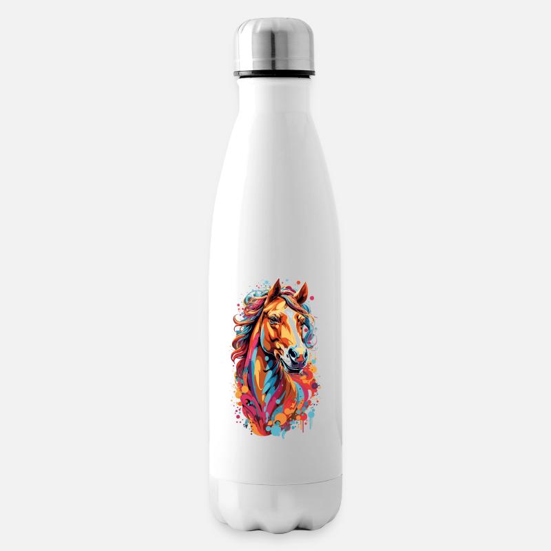 Tempête de couleurs Tête de cheval - Bouteille isotherme - blanc