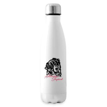 Australian Shepherd Aussie Dog Wilsigns Dog - Insulated Water Bottle - white - Right