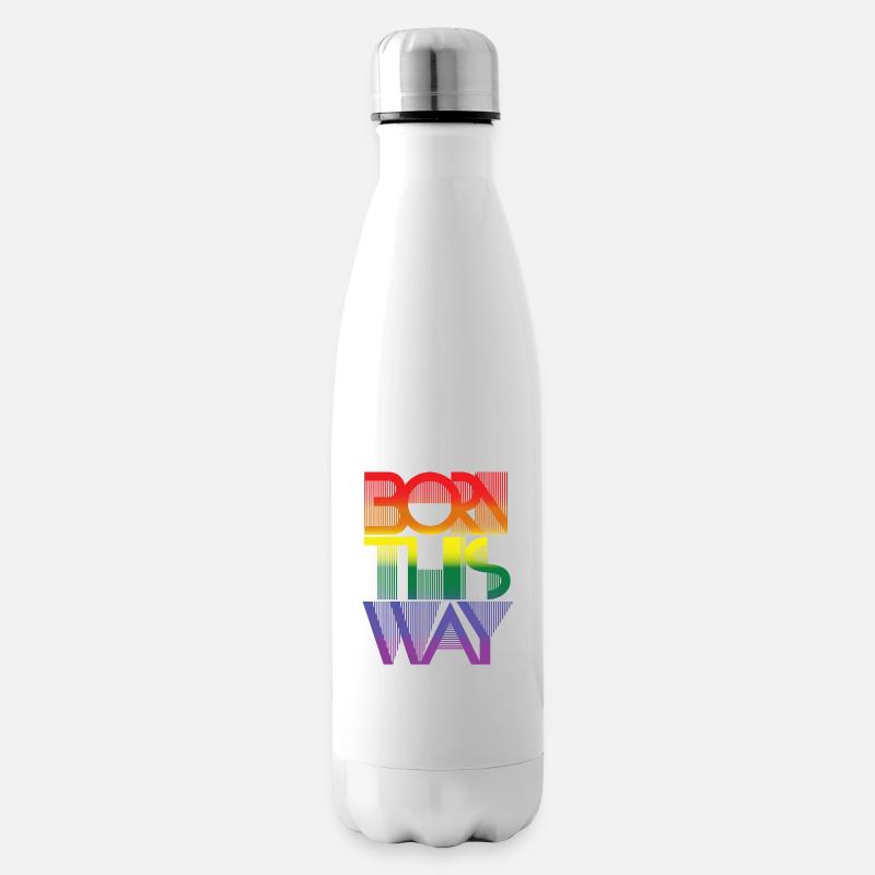 Born this way - rainbow pride LGBTQ - Isolierflasche - Weiß