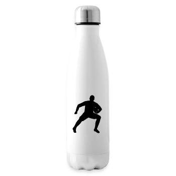 Rugby player defending ball - Insulated Water Bottle - white - Right