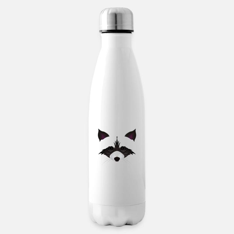 Visage mignon de raton laveur - Bouteille isotherme - blanc
