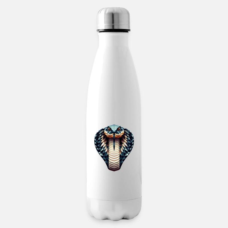 Eine Königskobra im Polygon-Stil - Isolierflasche - Weiß