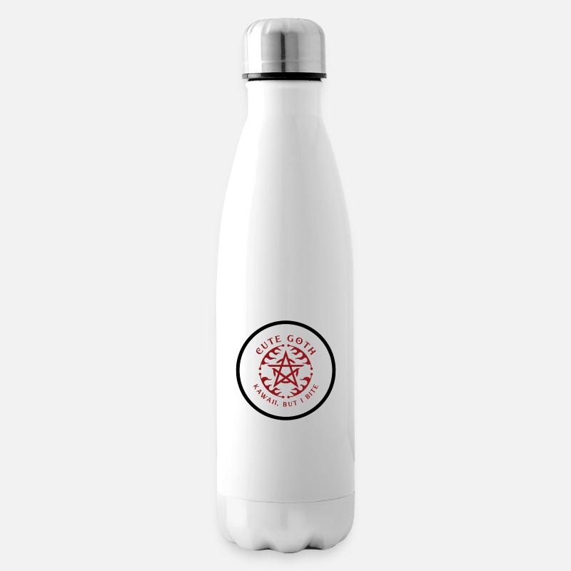Cute Goth Pentagram Crest - Insulated Water Bottle - white