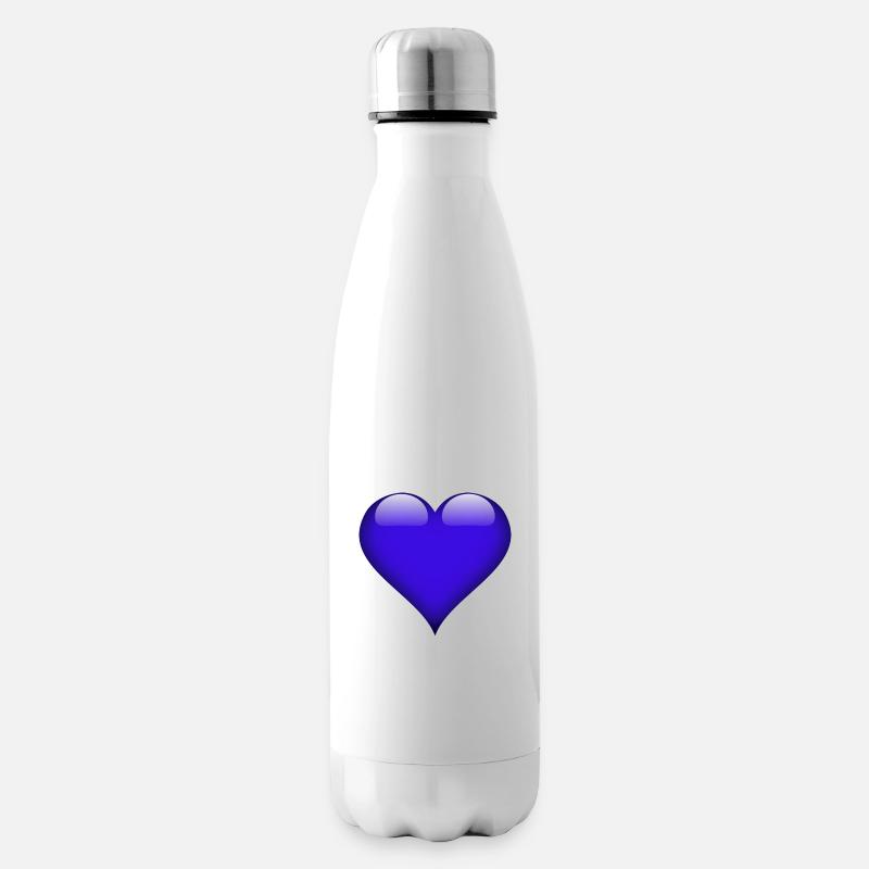 Glänzendes Blauherz - Isolierflasche - Weiß