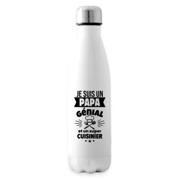 Papa génial super cuisinier,fête des pères - Bouteille isotherme - blanc - Droite
