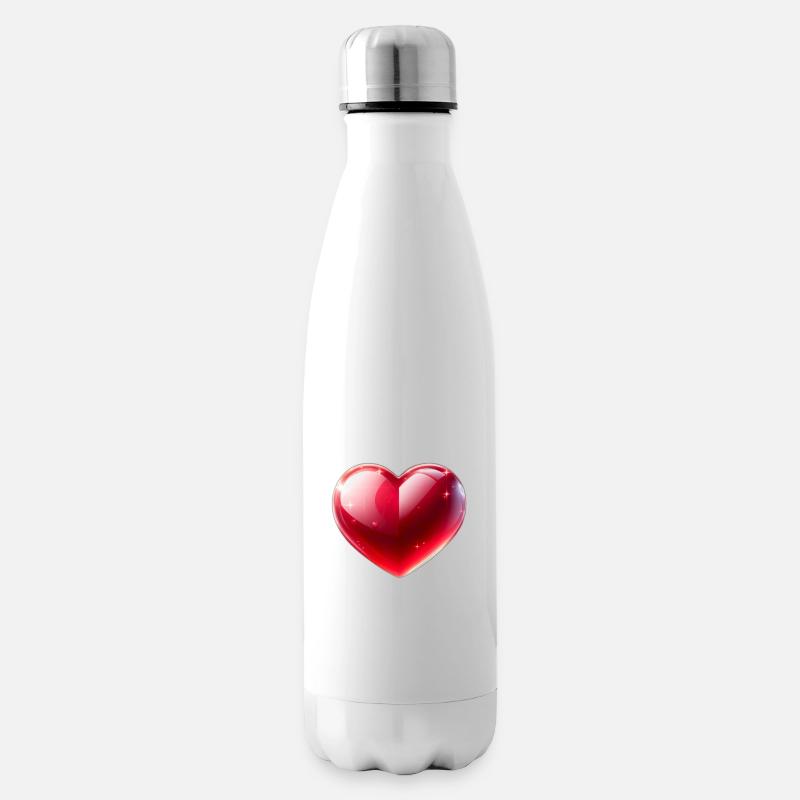 Herz - Isolierflasche - Weiß