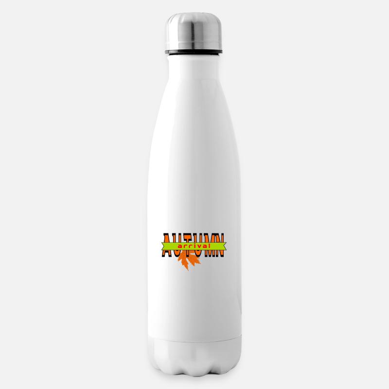Herbstblatt Ankunft Grafikdesign - Isolierflasche - Weiß