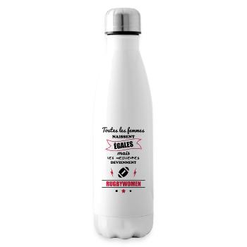 Femmes rugbywomen, cadeau rugby, rugbywoman - Bouteille isotherme - blanc - Droite