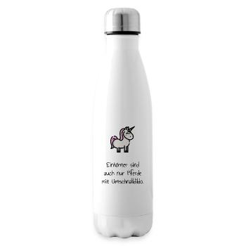Einhorn Spruch Umschnalldildo. Geschenk - Isolierflasche - Weiß - Rechts
