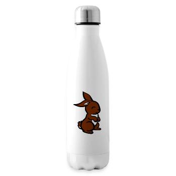 Lapin / lapin / animaux mignons - Bouteille isotherme - blanc - Droite