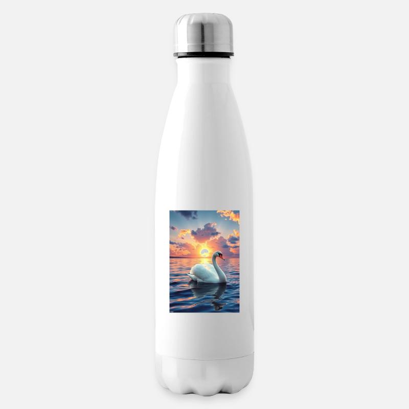 Eleganz des Schwans - Isolierflasche - Weiß