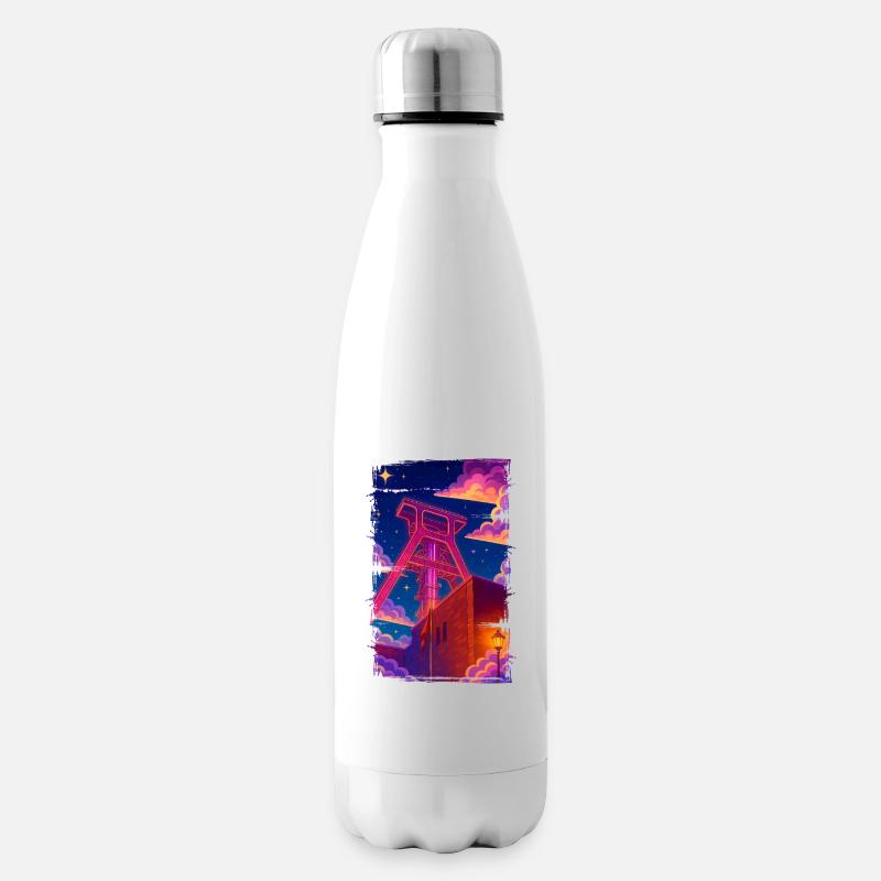 Förderturm Zeche Ruhrpott - Isolierflasche - Weiß